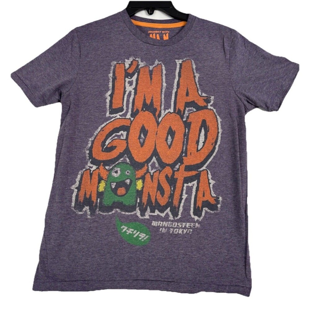 Manga Monster In Tokyo Graphic T Shirt Purple Anime Japanese Youth XL Tee